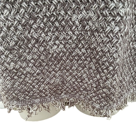 LUCKY BRAND Boho Gray Braided Sweater w/ Fray Women SP Small Petite - Picture 3 of 7